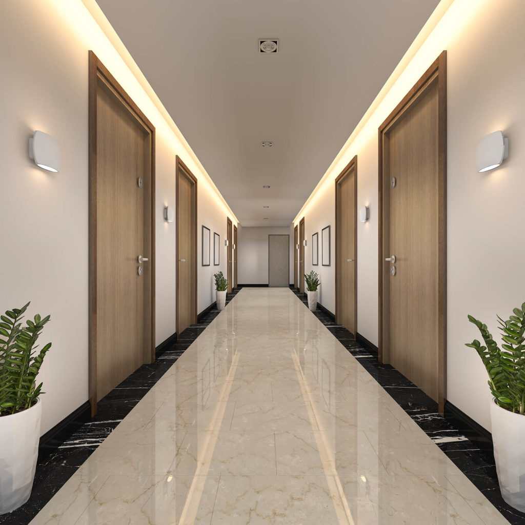 Modern hallway of an office building